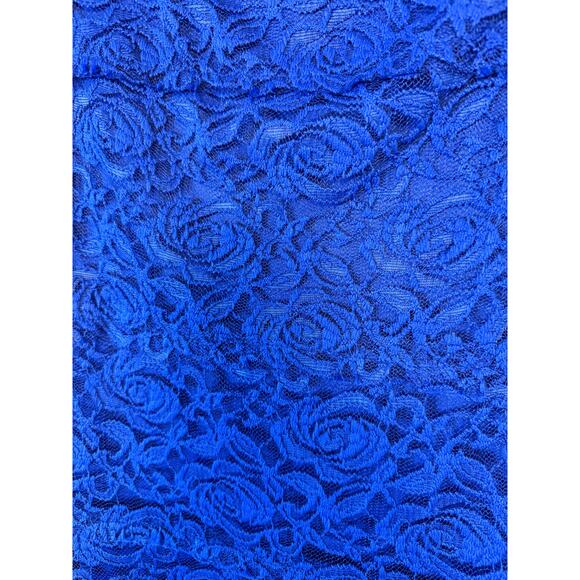 Perceptions New York Lace Fit & Flare Cobalt Blue Lace Dress Size L - Picture 5 of 7